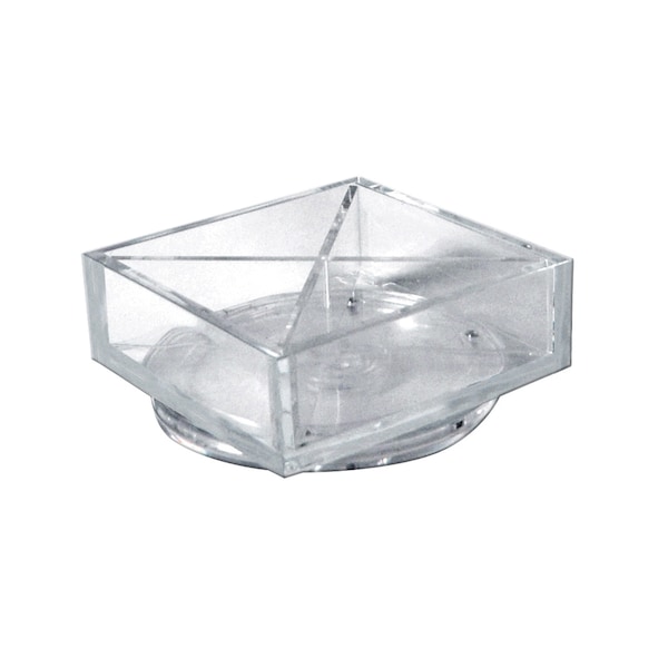 6" Square Tray Four Compartment Revolving Desk Organizer, PK2